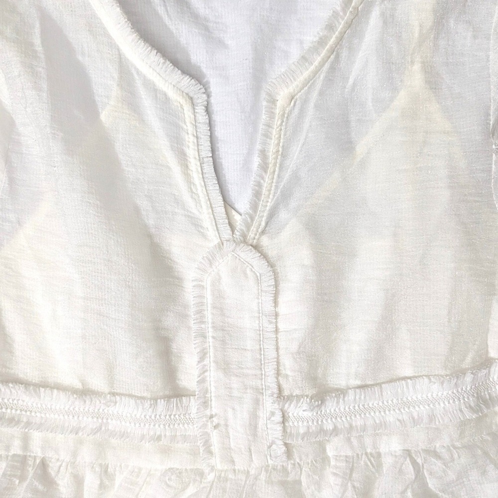 Labelrail x Collyer Twins White Tiered Boho Mini Dress Size 10 - Picture 5 of 16